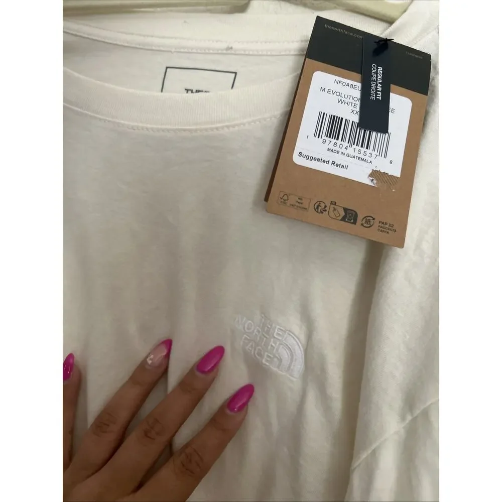 North Face Evolution Simple Dome Regular Long-Sleeve Tee In White XXL
